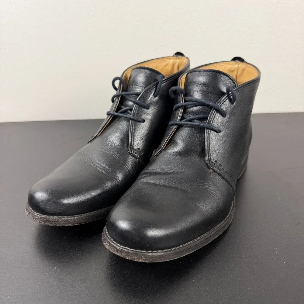 Frye Phillip Chukka Boot Men's 9.5B Black Leather Classic Lace-Up Career Dress